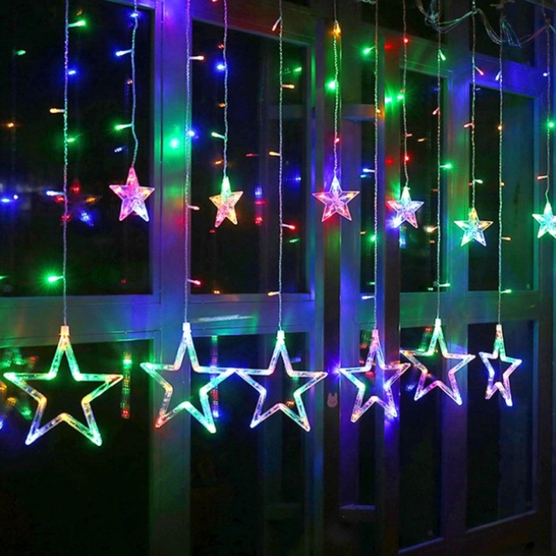 LED Star Curtain Light Window String Fairy Lights for Christmas Wedding Decoration Lights for Home