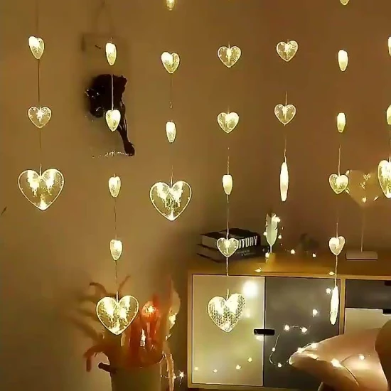 Tiktok Idées cadeaux pour la Saint-Valentin Ventouse Rideau en verre Décoration Guirlandes lumineuses