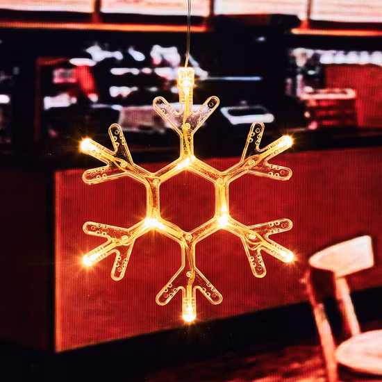 Décoration d'arbre de noël, lumières suspendues à ventouse pour fenêtre
