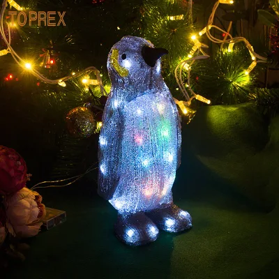 Toprex décor 3D acrylique haute luminosité éclairage Design noël éclairé pingouin animé affichage extérieur lumière Animal