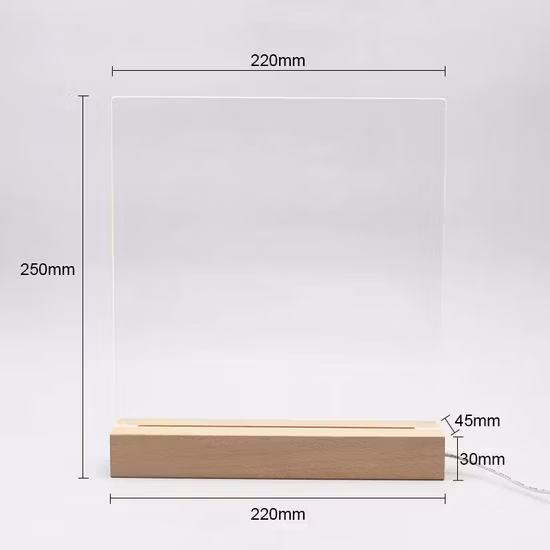 Nouveau LED Base en bois acrylique lumières chaudes du Ramadan pour les décorations d'éclairage de vacances islamiques Kareem